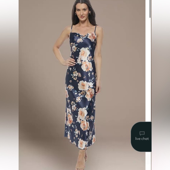 bebe Women's Satin Midi Dress Cowl Neck. Size M. MSRP $99.95 - Picture 3 of 16